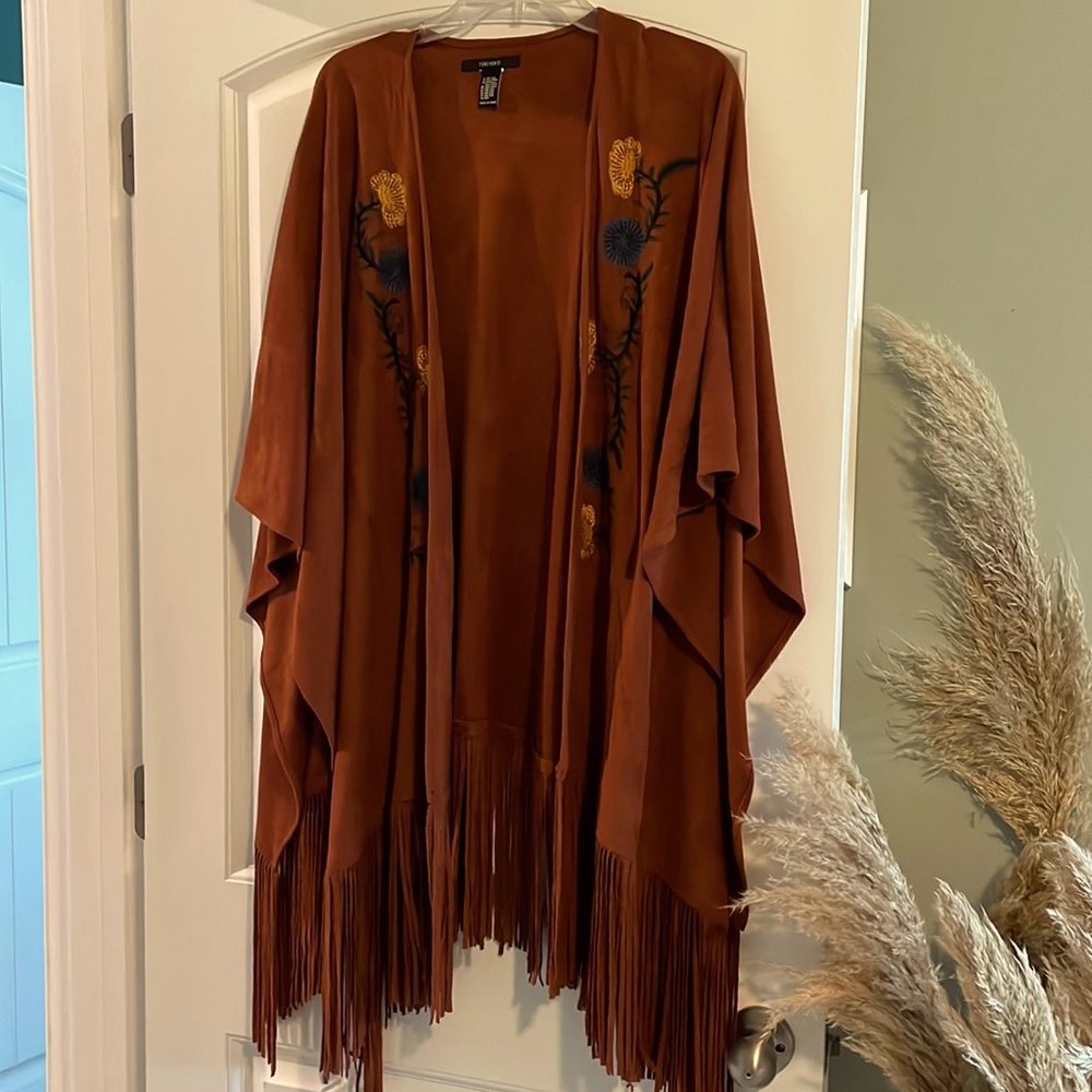Suede kimono
